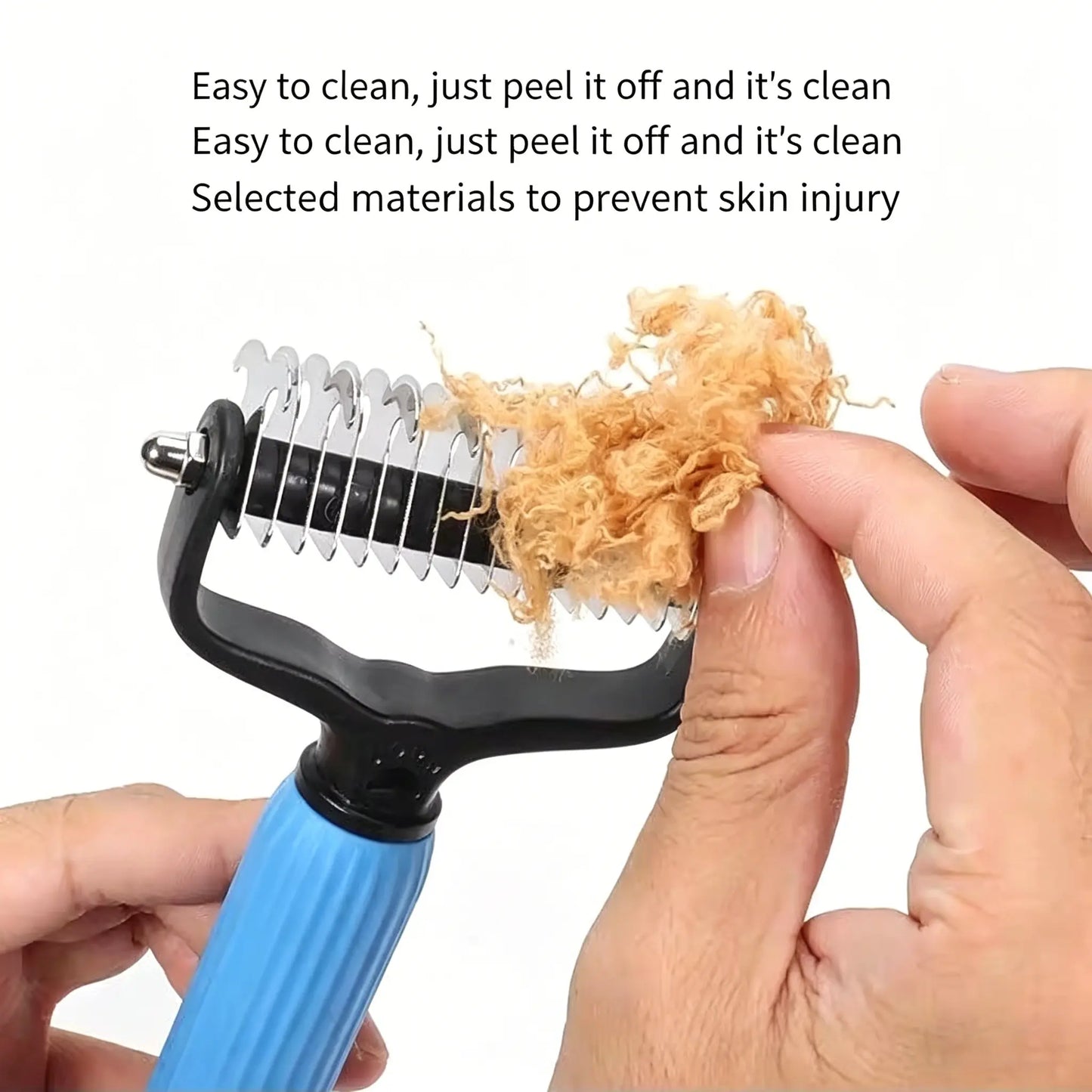 Professional Pet Detangling Comb and Double-Sided Grooming Brush for Dogs and Cats with One-Click Undercoat Rake for Effective Shedding and Mat Removal