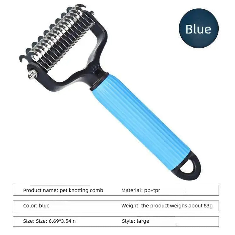 Premium Double-Sided Pet Detangling Comb: Stainless Steel Deshedding & Grooming Tool for Dogs