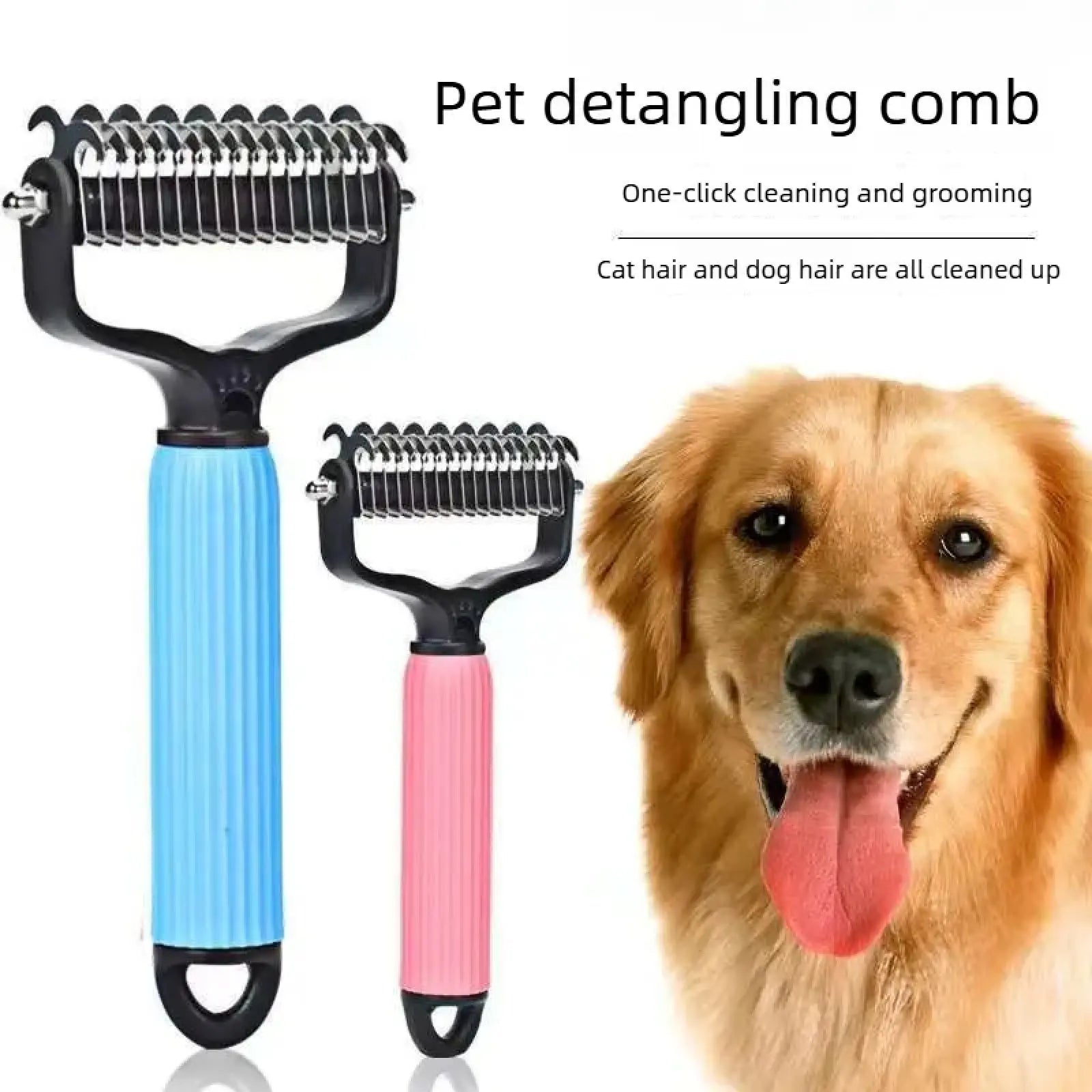 Premium Double-Sided Pet Detangling Comb: Stainless Steel Deshedding & Grooming Tool for Dogs