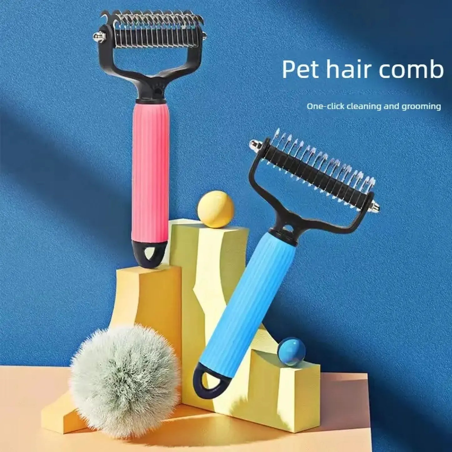 Premium Double-Sided Pet Detangling Comb: Stainless Steel Deshedding & Grooming Tool for Dogs