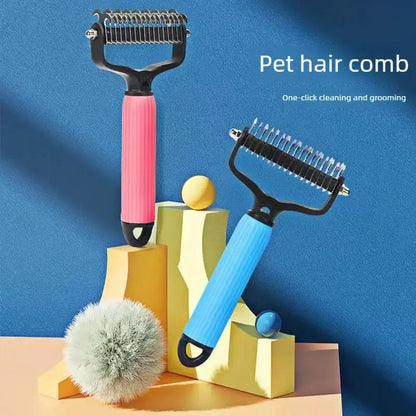 Premium Double-Sided Pet Detangling Comb: Stainless Steel Deshedding & Grooming Tool for Dogs