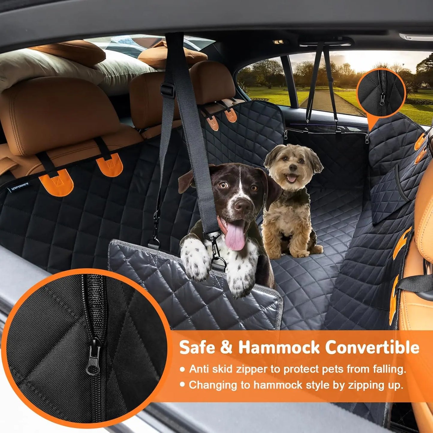 Dog Car Hammock Cover - Waterproof, Heavy-Duty, Scratch-Proof, Nonslip, Soft Protector for Cars, Trucks, Suvs | Waterproof Seat Protectors