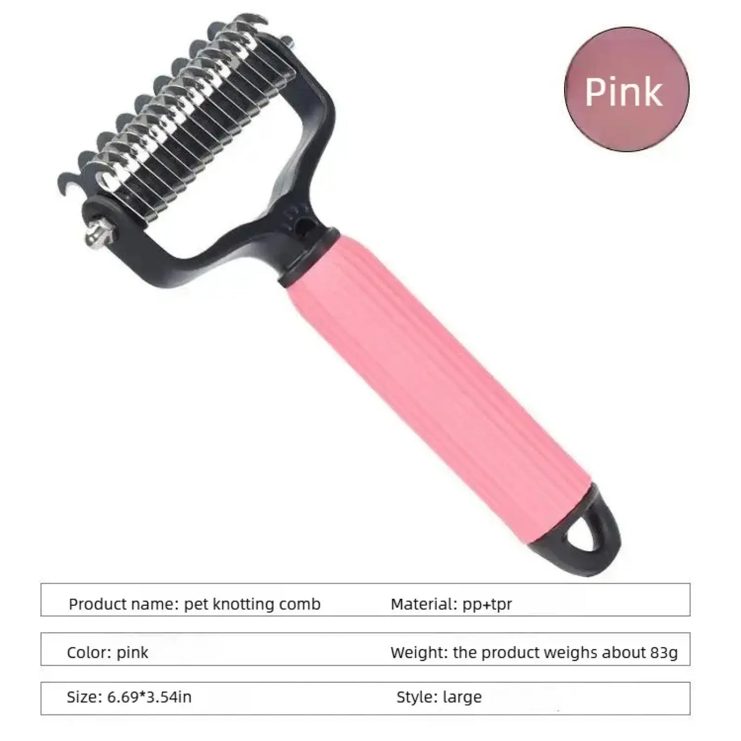 Premium Double-Sided Pet Detangling Comb: Stainless Steel Deshedding & Grooming Tool for Dogs