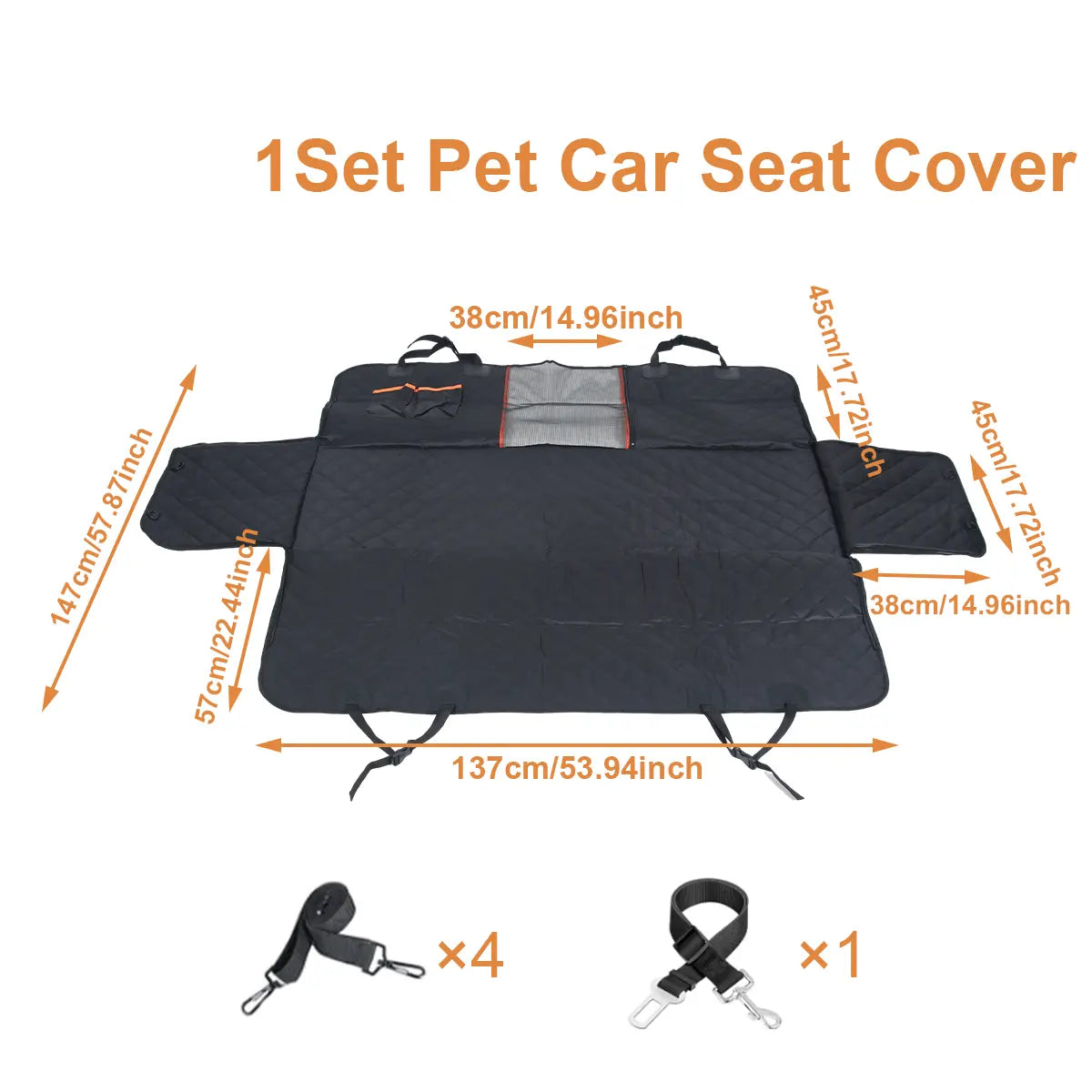 Dog Car Hammock Cover - Waterproof, Heavy-Duty, Scratch-Proof, Nonslip, Soft Protector for Cars, Trucks, Suvs | Waterproof Seat Protectors